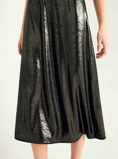 Mid-calf trapeze skirt