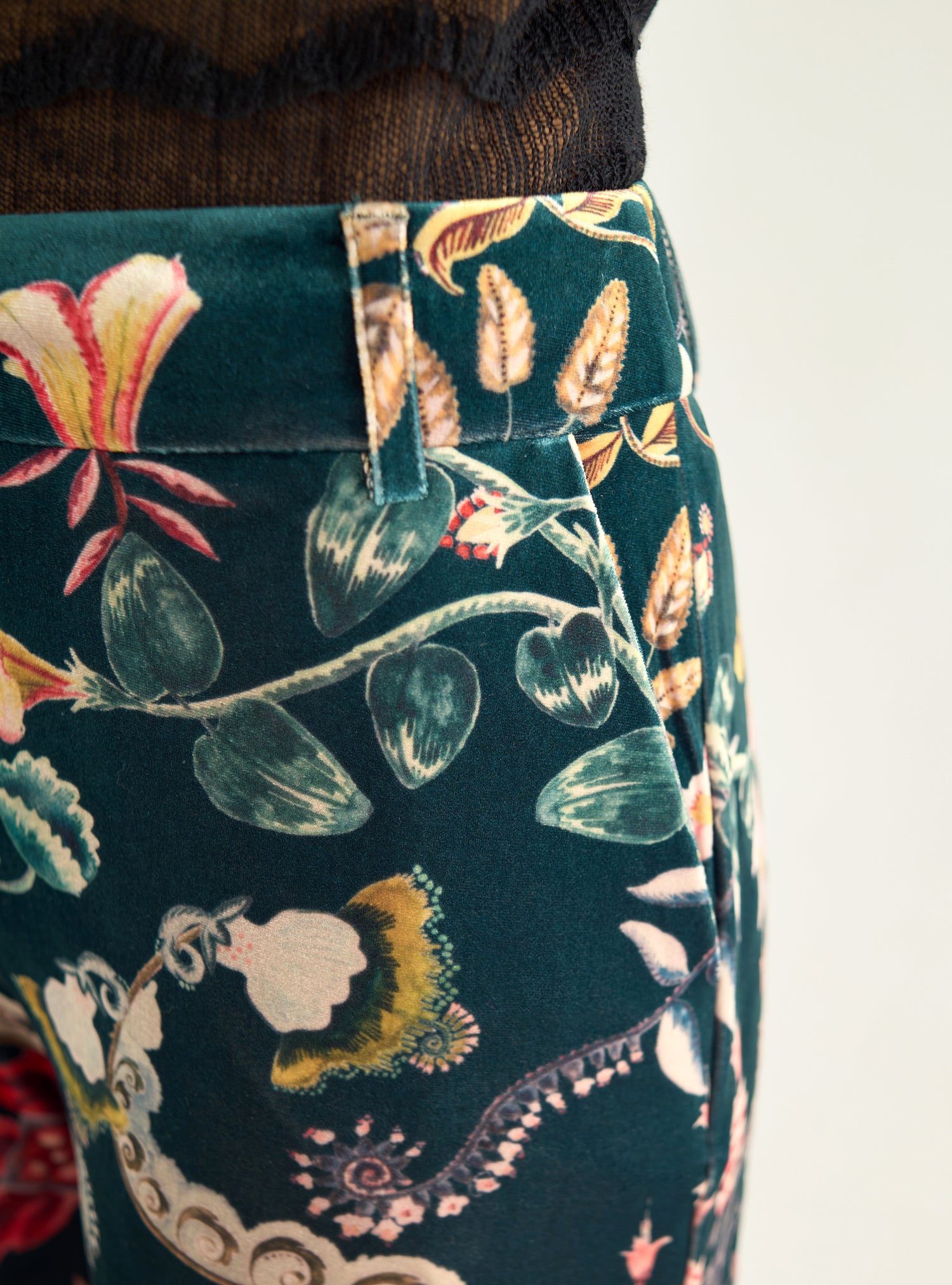 Printed velvet pants