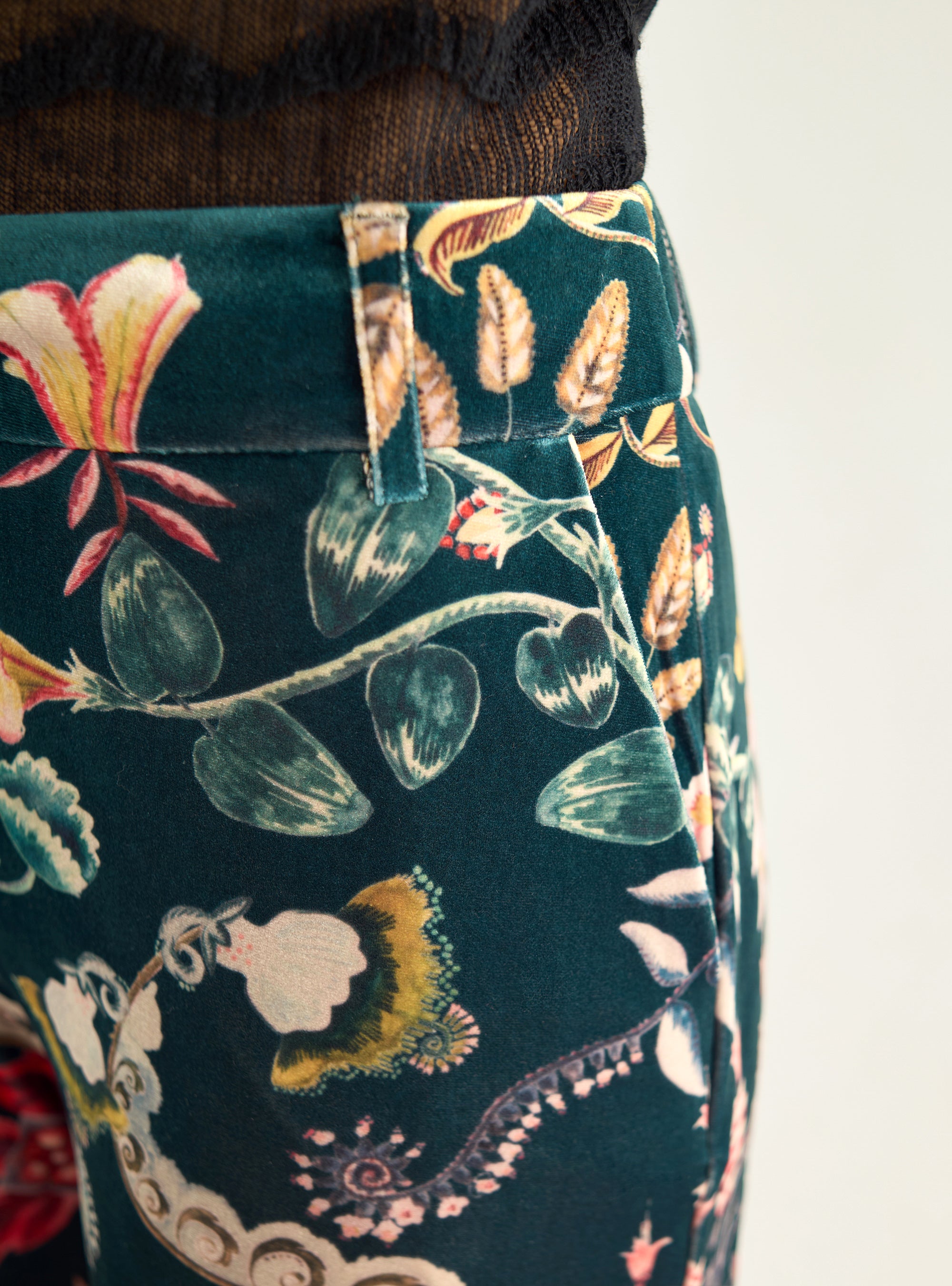 Printed velvet pants