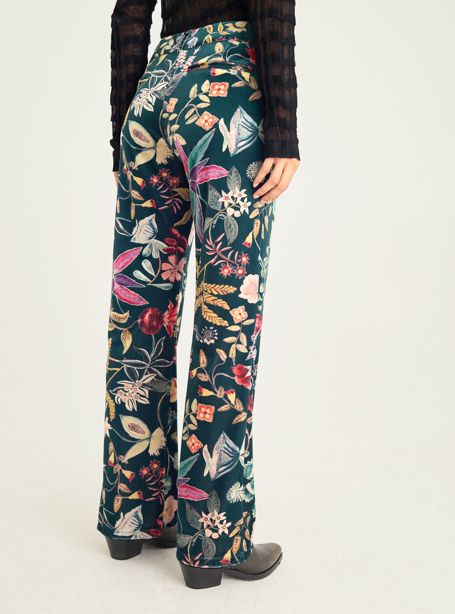 Printed velvet pants