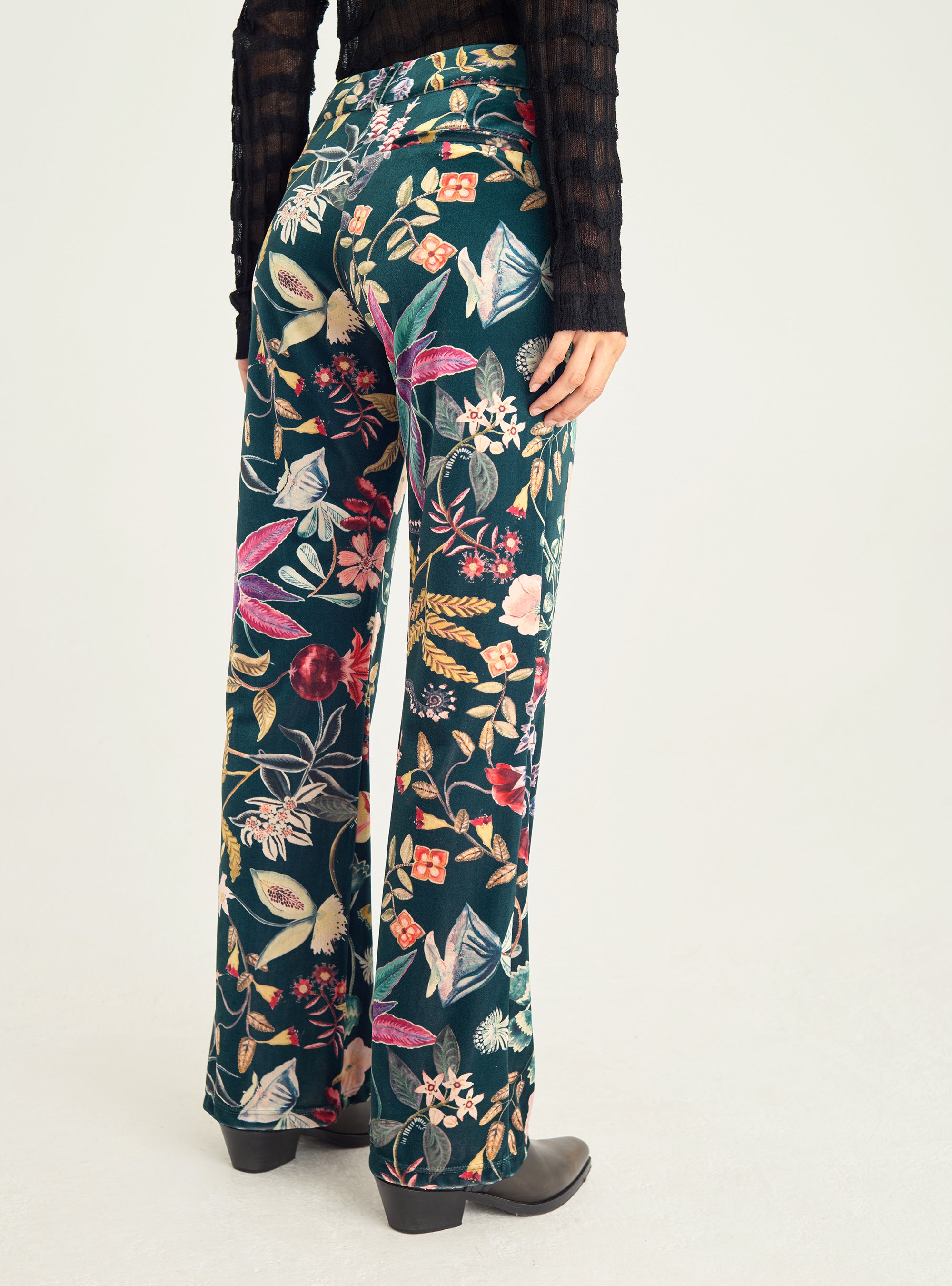 Printed velvet pants
