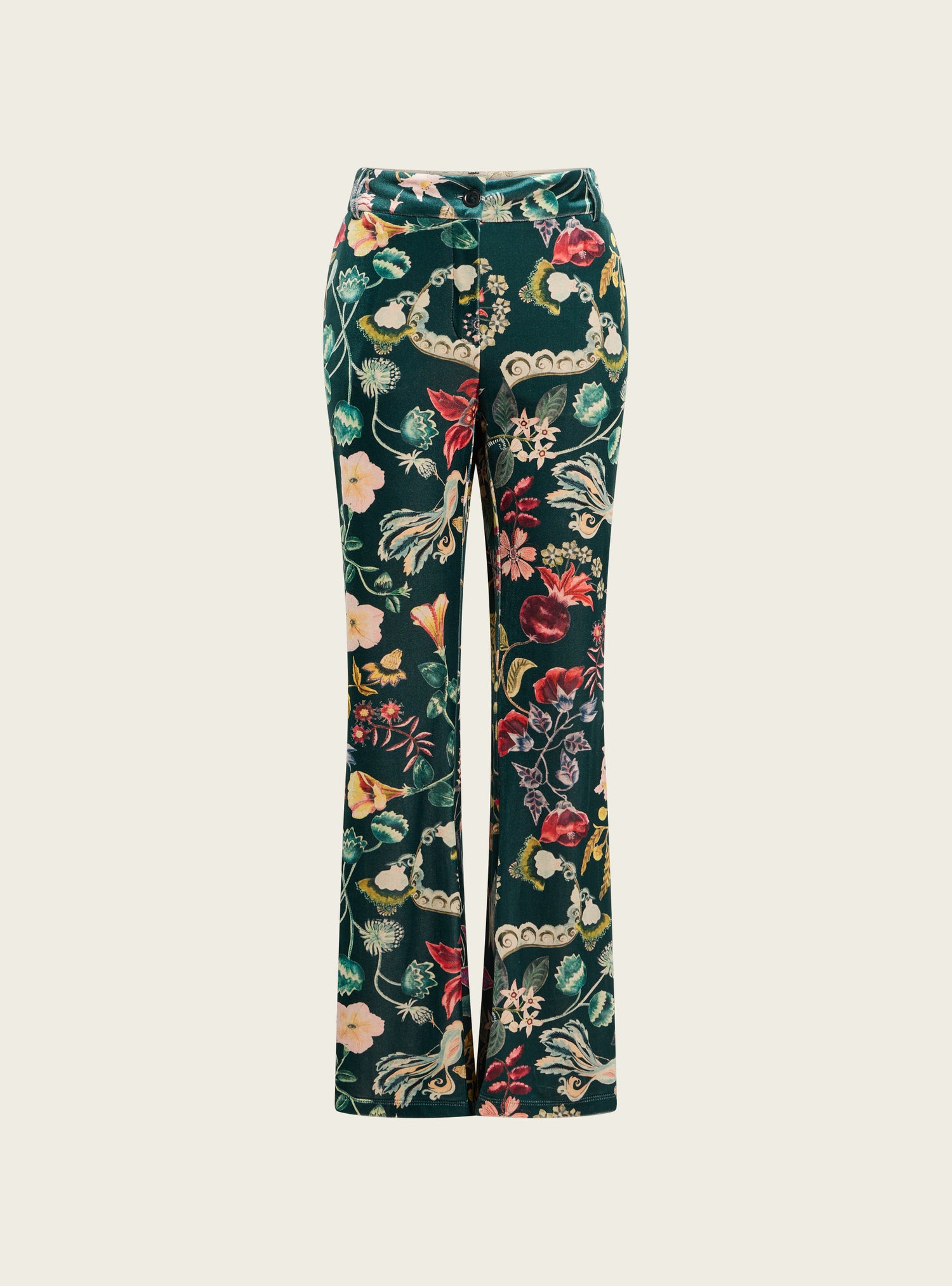 Printed velvet pants