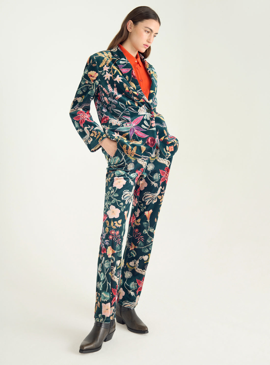 Velvet knit blazer jacket