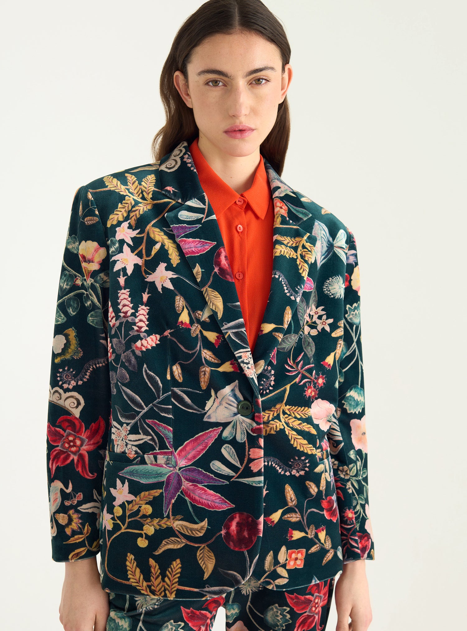 Velvet knit blazer jacket