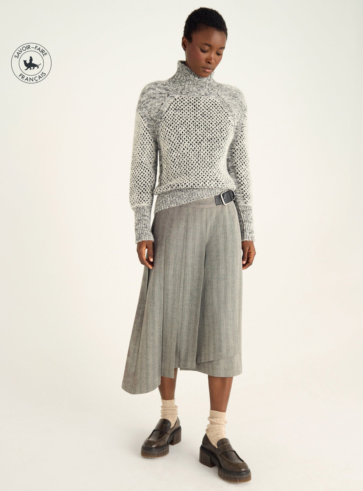 Asymmetrical wrap skirt