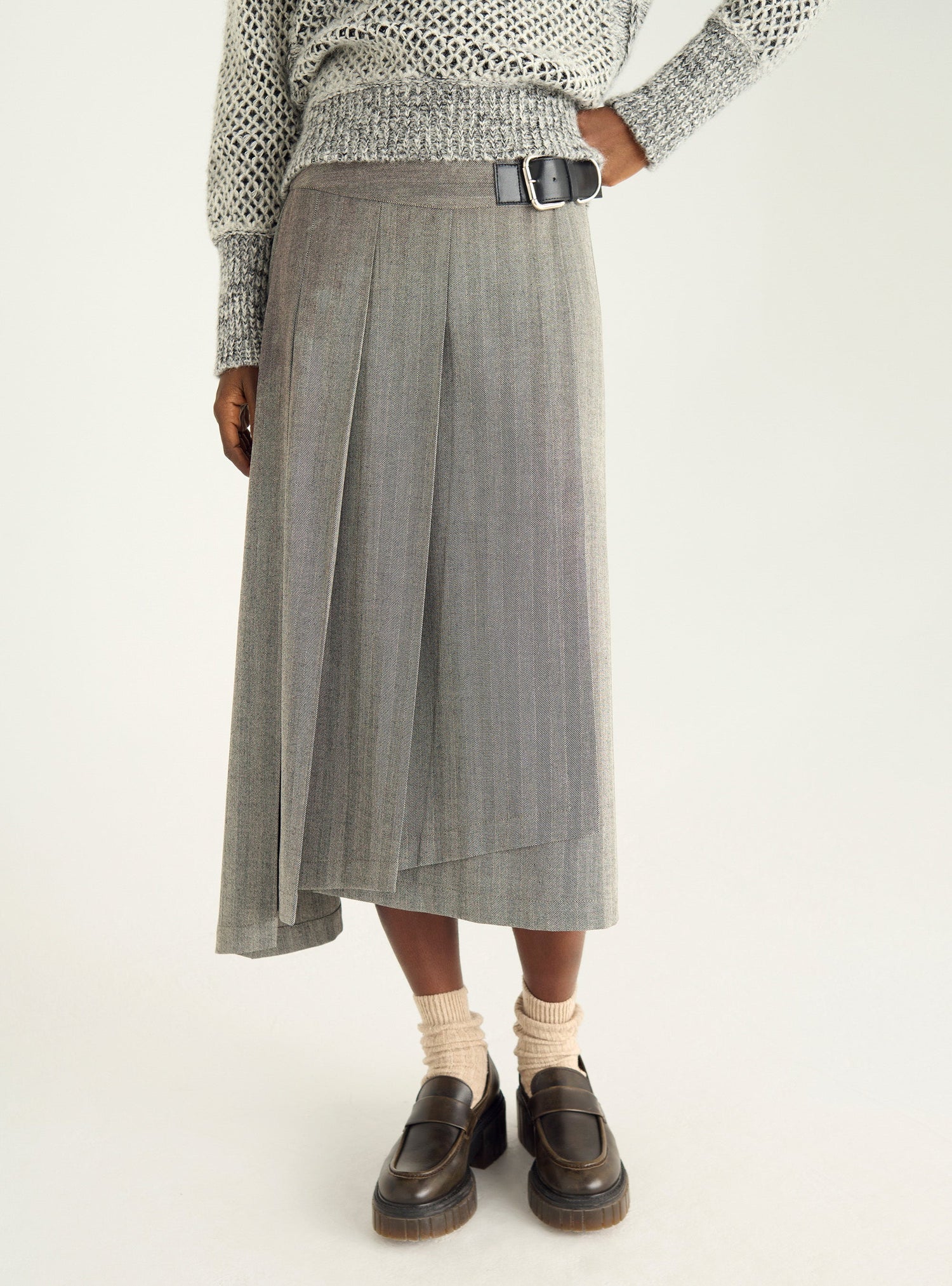 Asymmetrical wrap skirt