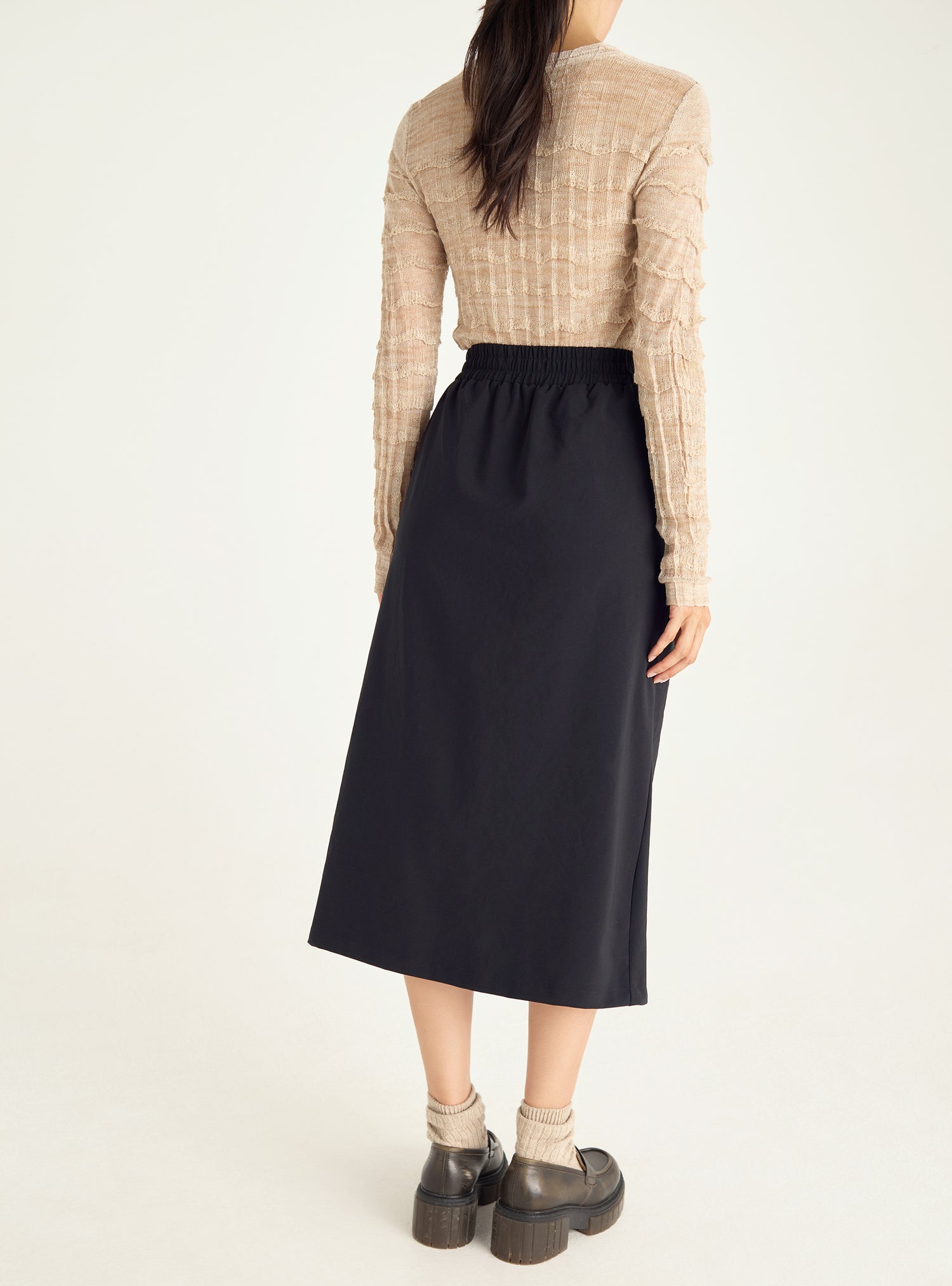 Flared skirt in technical fabric