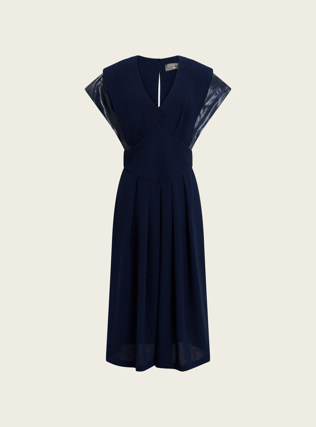 Dress in heavy crepe and satin