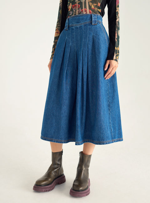 Raw denim skirt