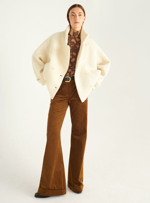 Short curly wool coat