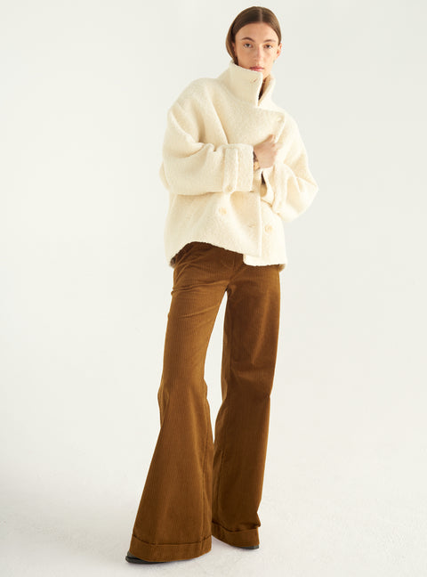 Short curly wool coat