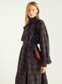 Wool & cotton checked trench coat