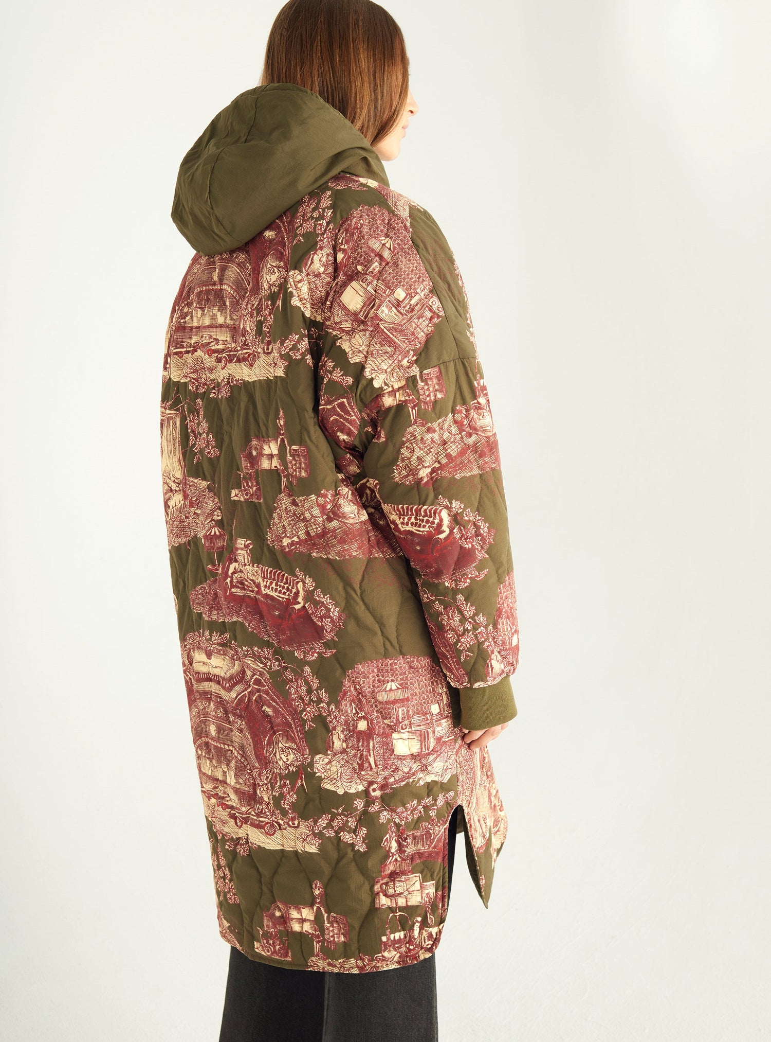 Long reversible down jacket