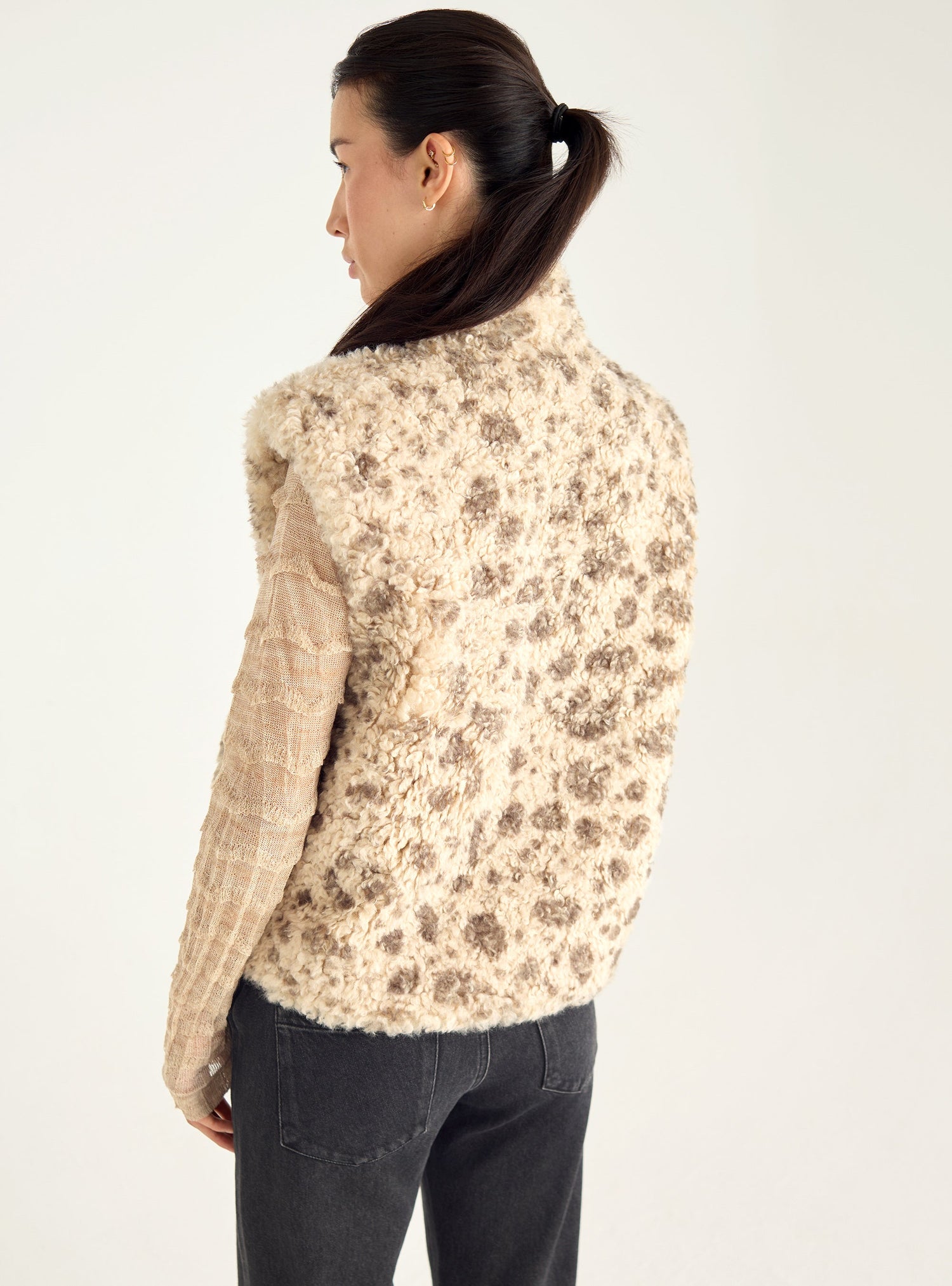 Sleeveless faux fur vest