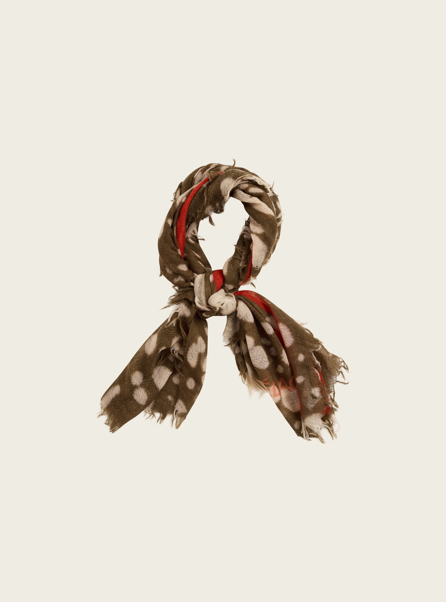 Exclusive printed wool scarf "Wild Watercolor"
