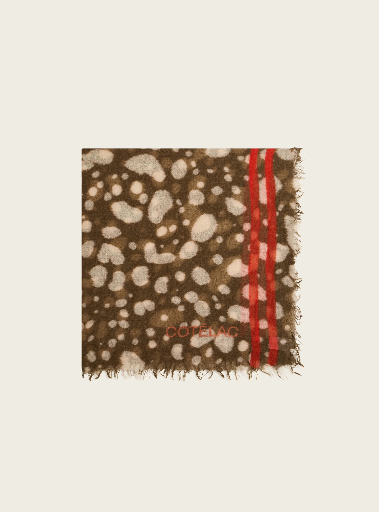 Exclusive printed wool scarf "Wild Watercolor"