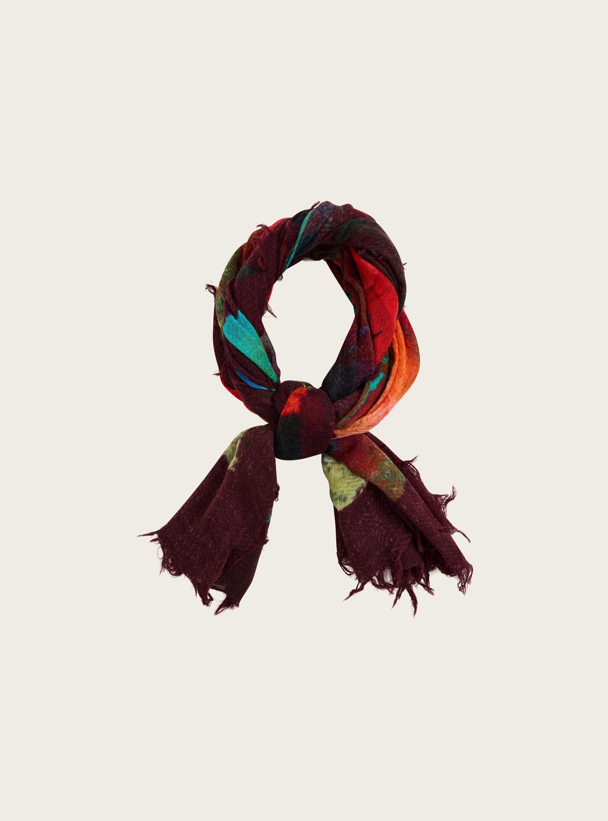 Wool Scarf – Watercolor Geometric Pattern