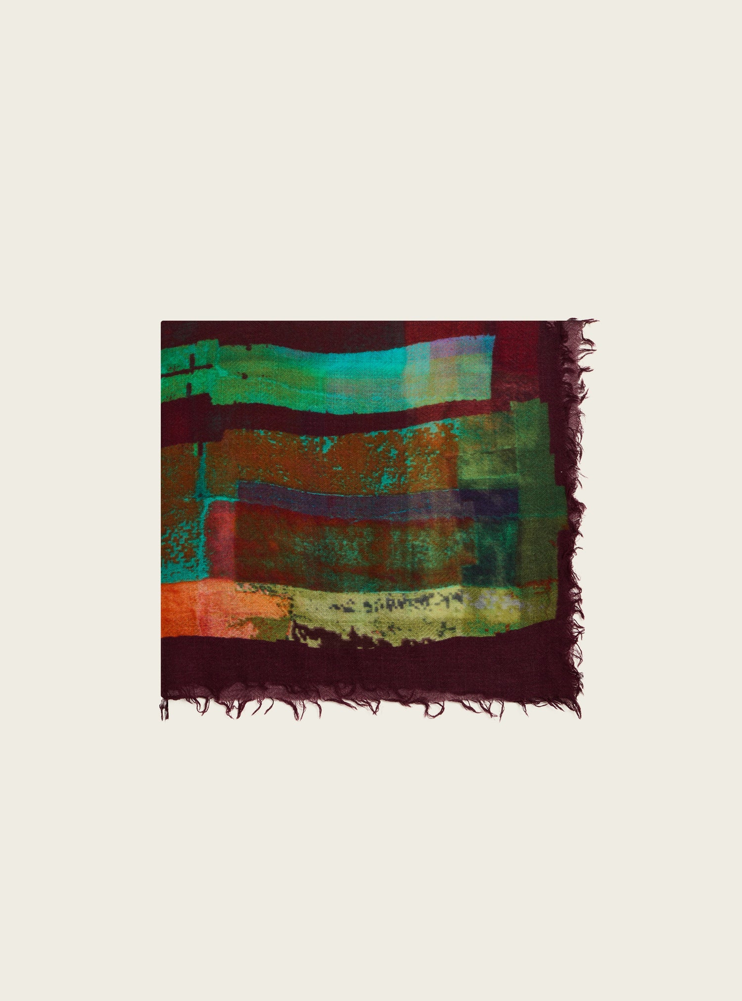 Wool Scarf – Watercolor Geometric Pattern