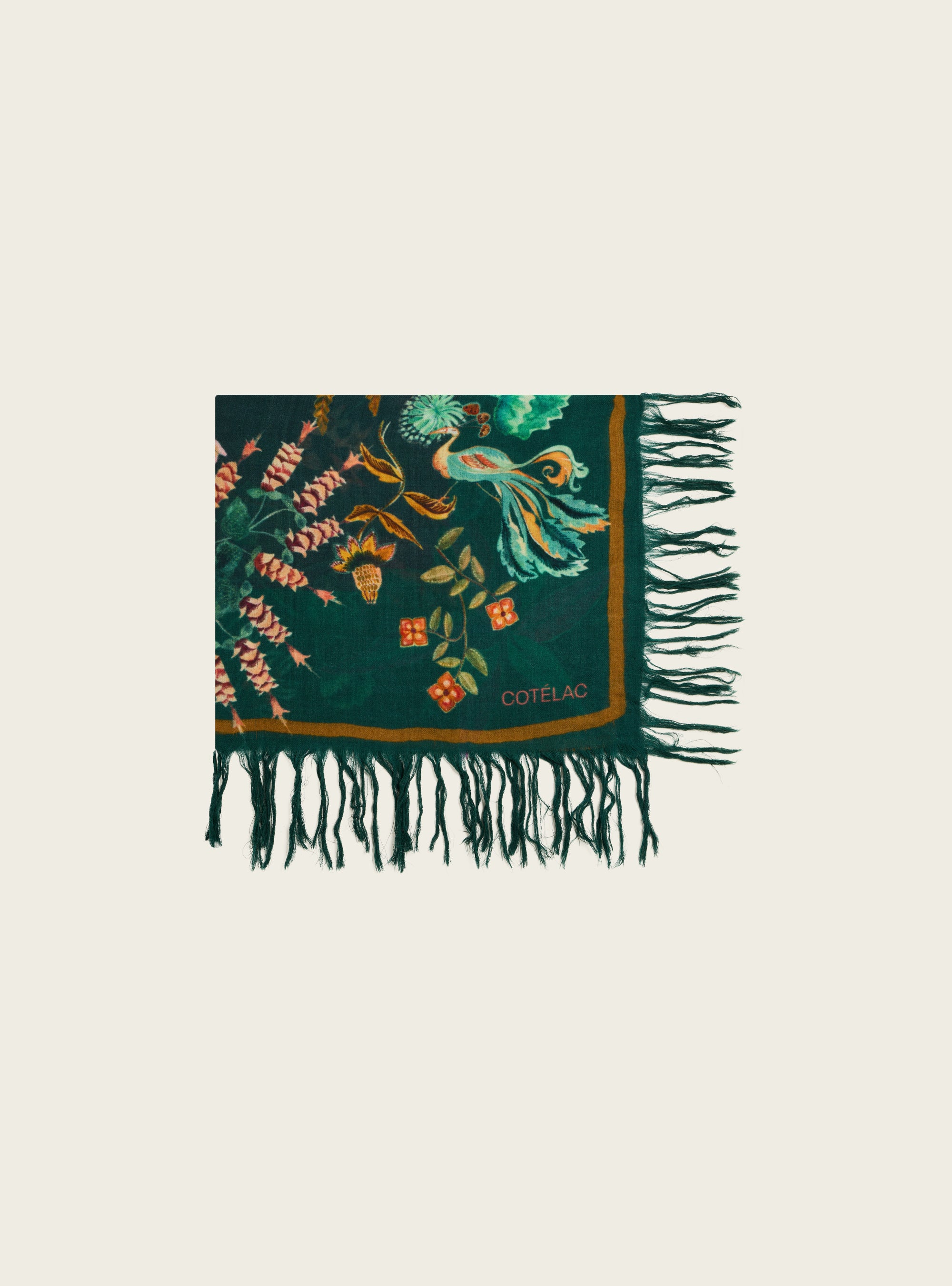 Exclusive “Bar Rock” printed wool scarf