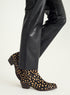 Animal print leather ankle boots
