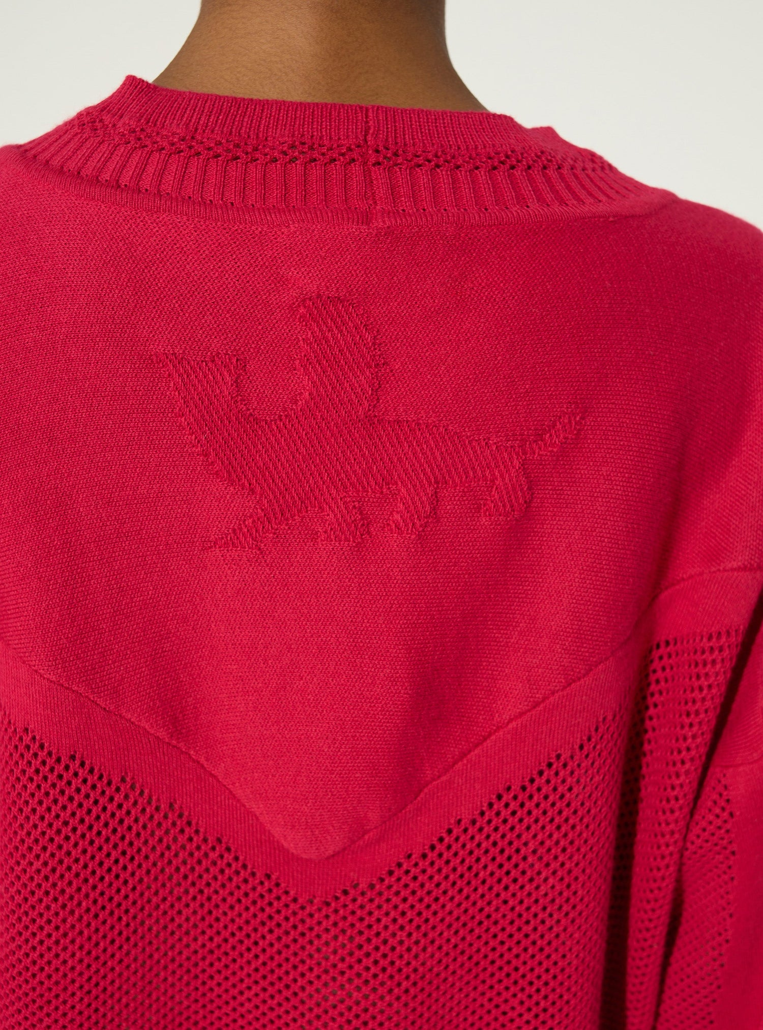 Red cotton and cashmere sweater