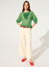 Green mohair and wool sweater