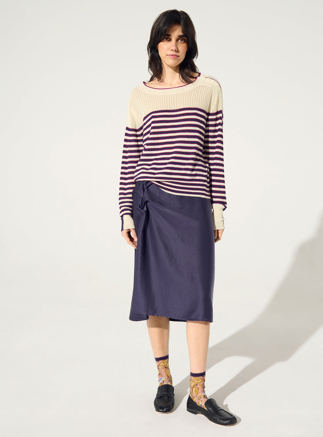 Striped cotton sailor sweater