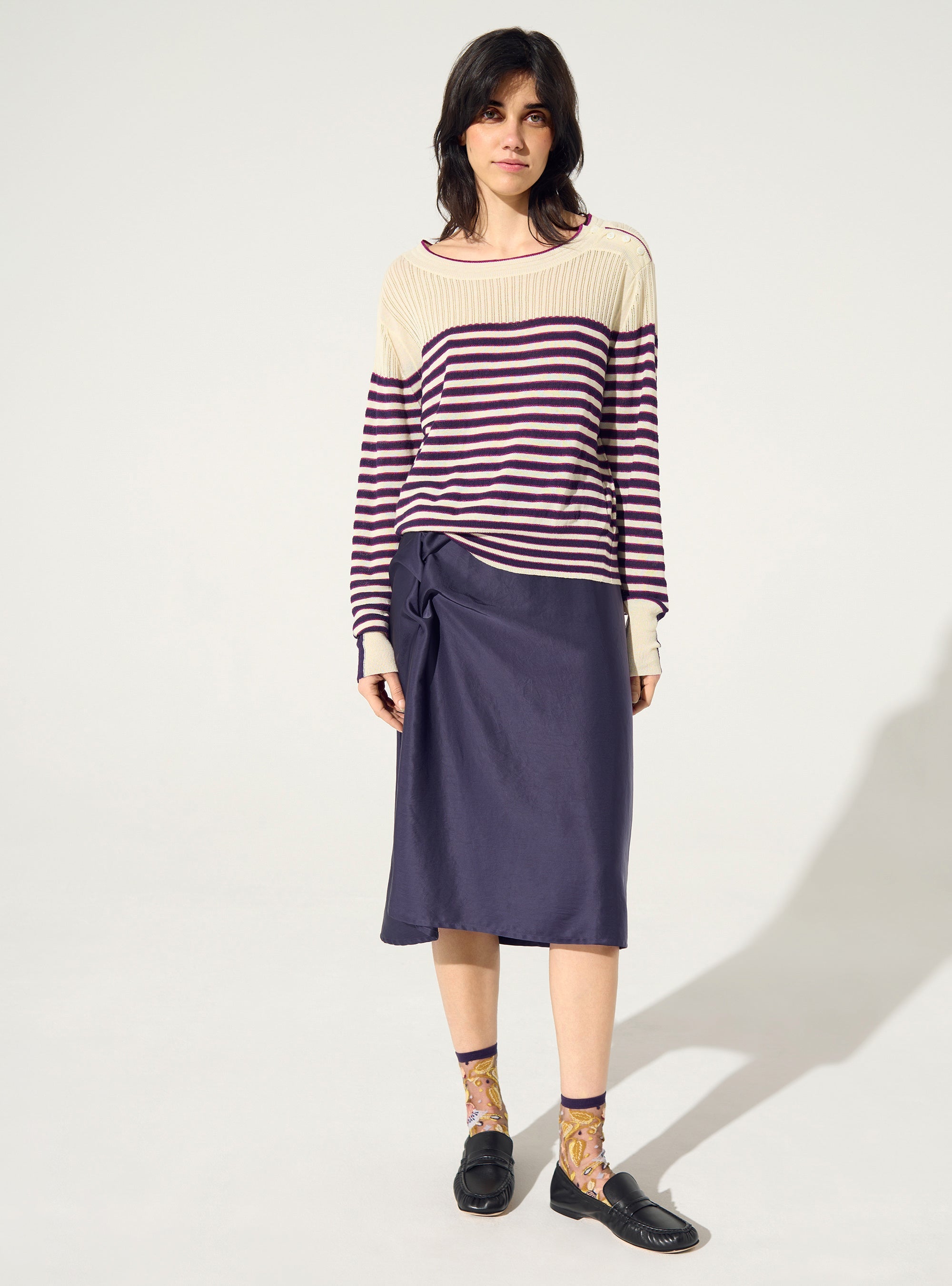Striped cotton sailor sweater