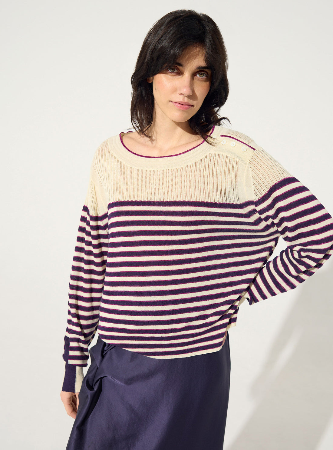 Striped cotton sailor sweater