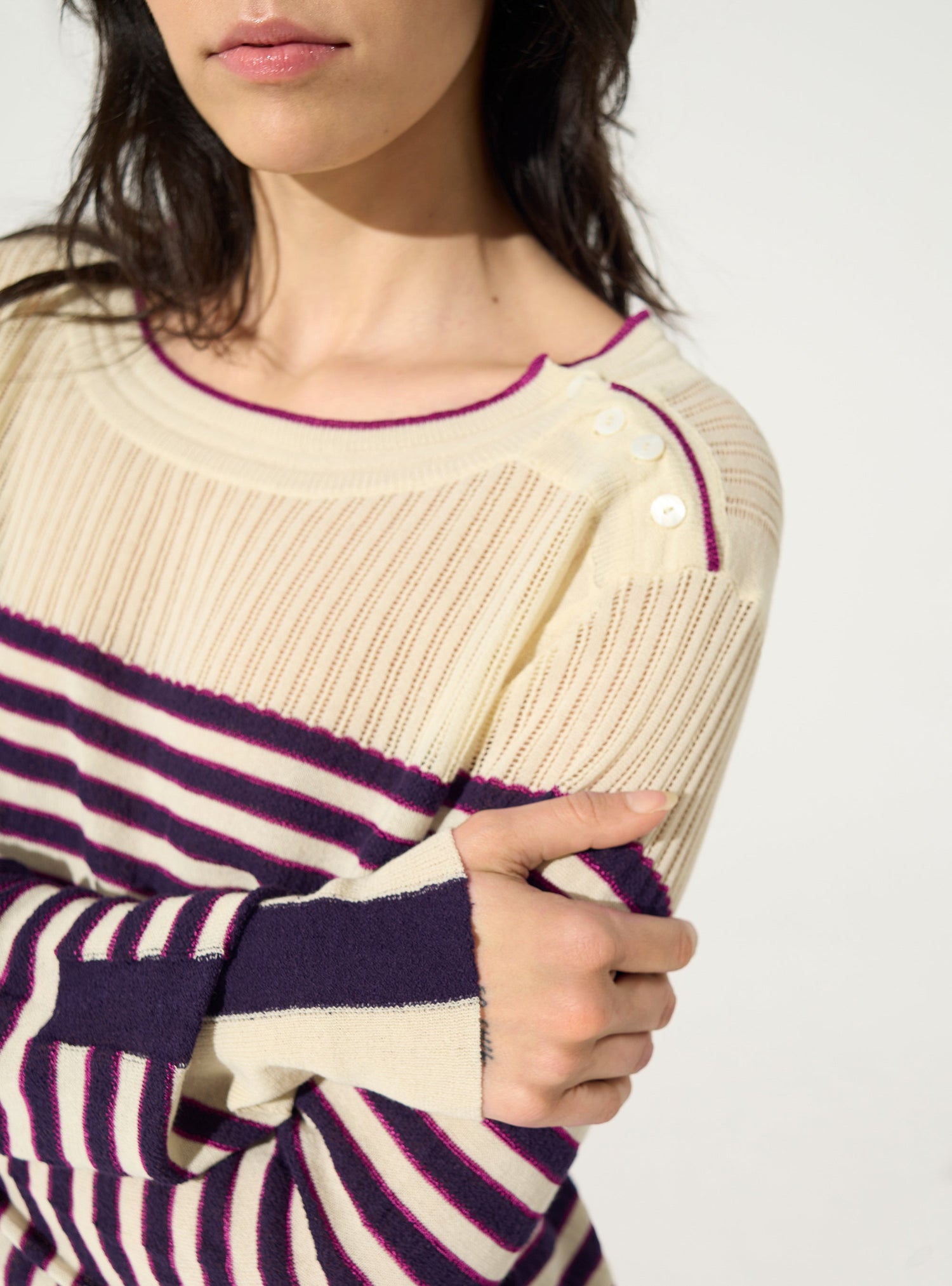 Striped cotton sailor sweater