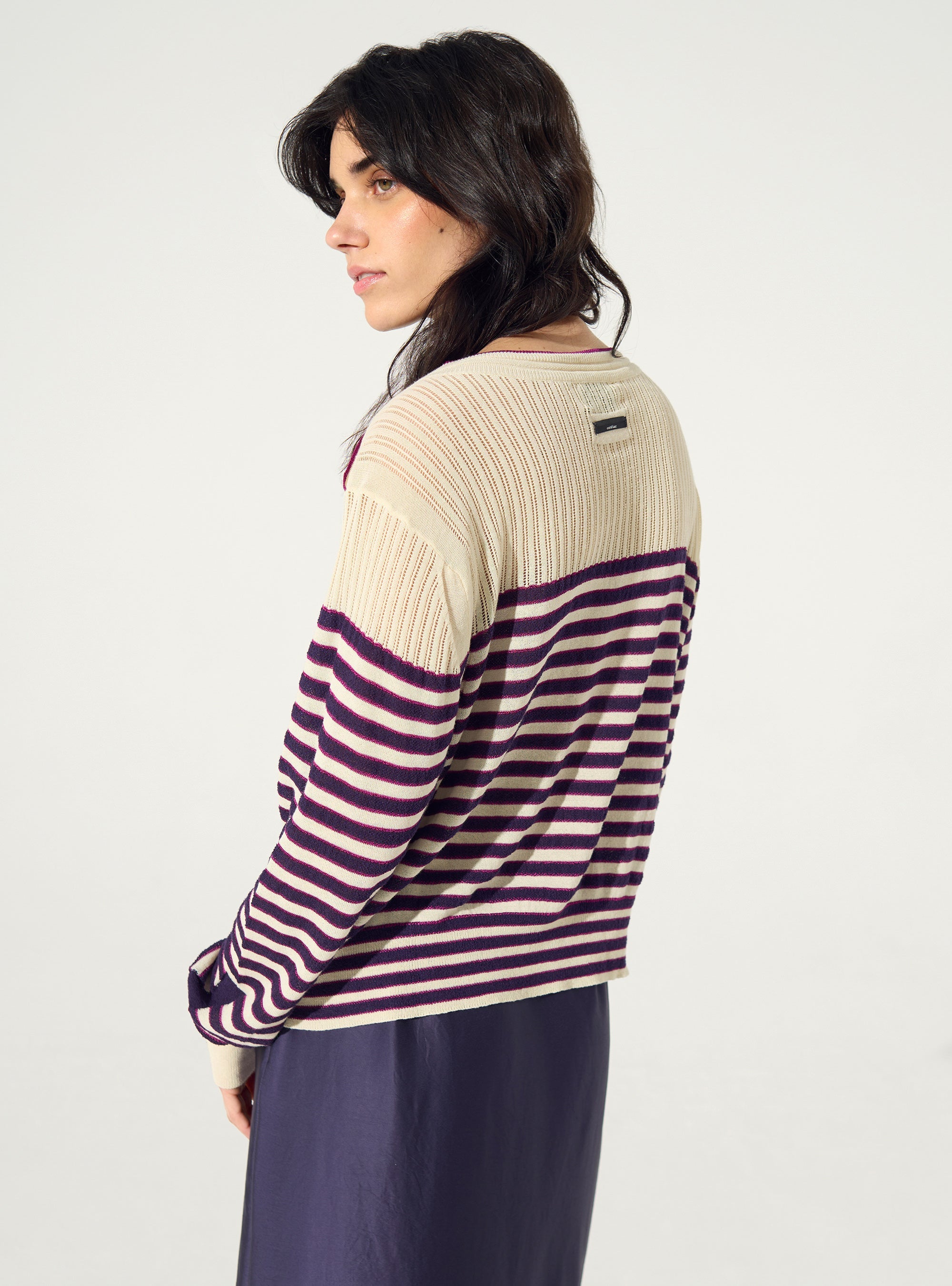 Striped cotton sailor sweater