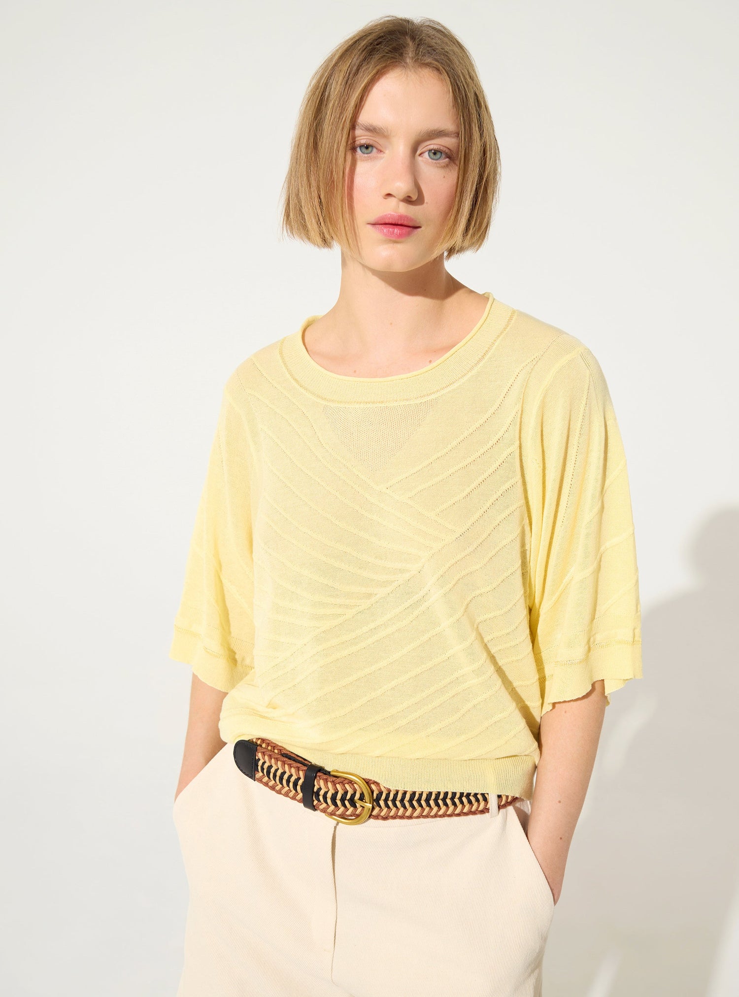 Yellow cotton sweater
