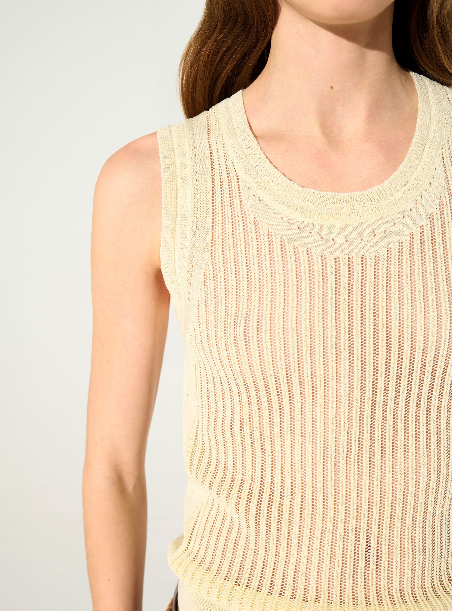 Ecru knit tank top