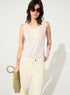 White fitted tank top