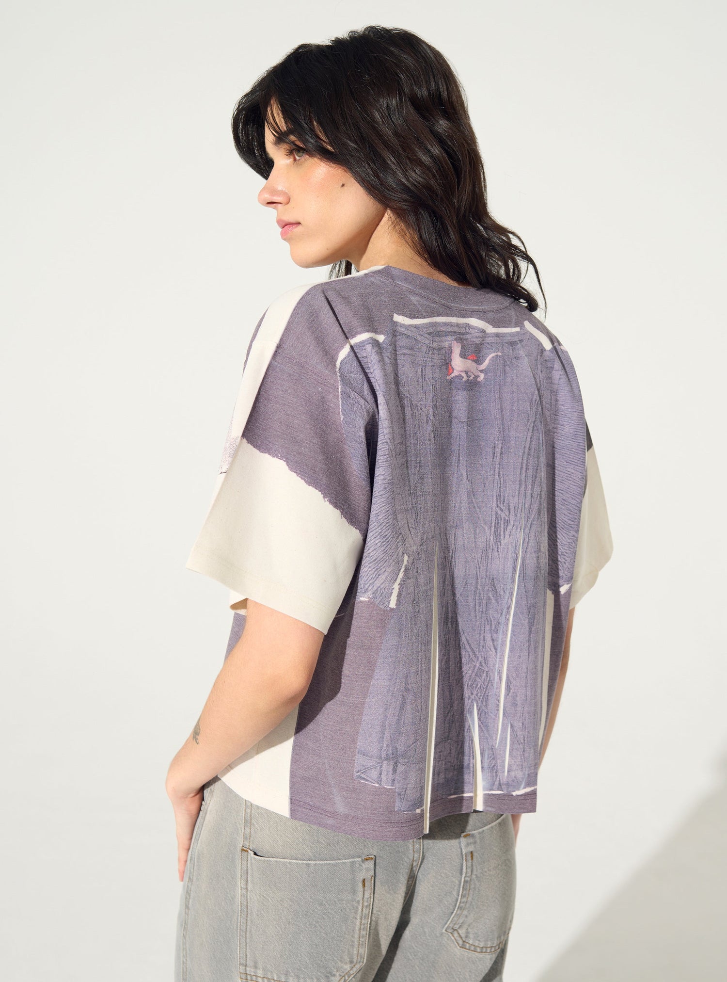 Fitted T-shirt with blue sublimation