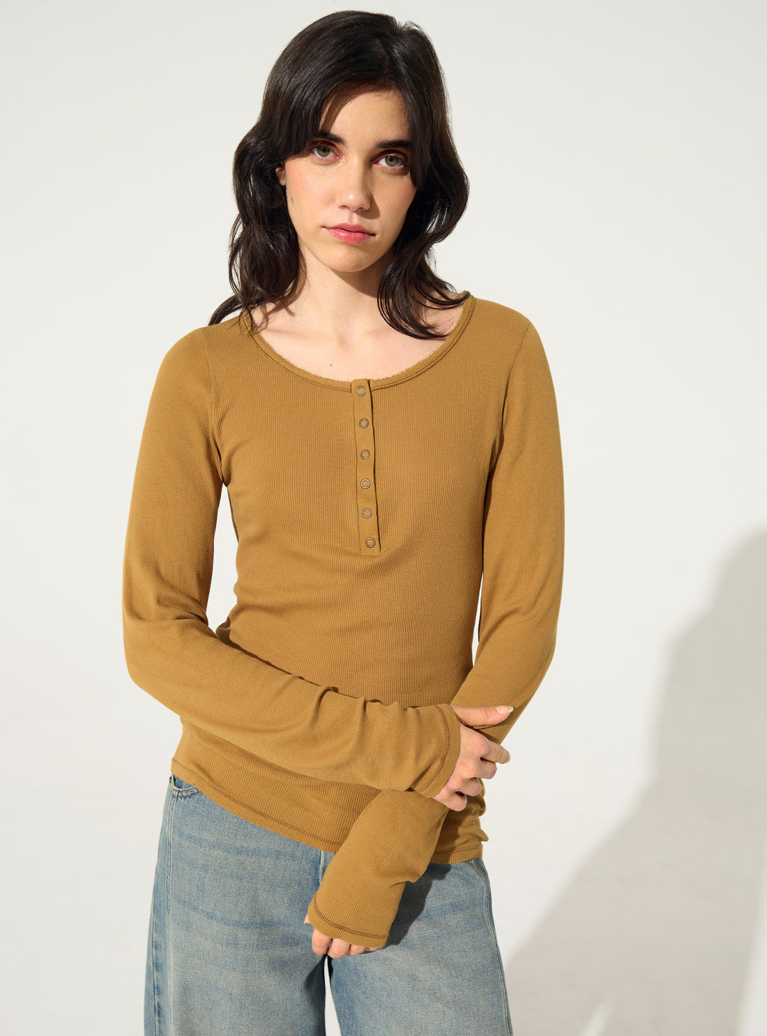 Brown organic cotton T-shirt