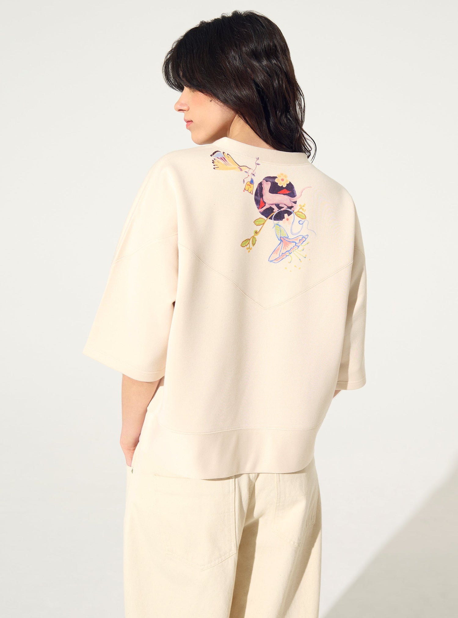 Oversized XXL sweatshirt with white house print