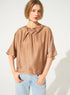 Pink loose satin blouse