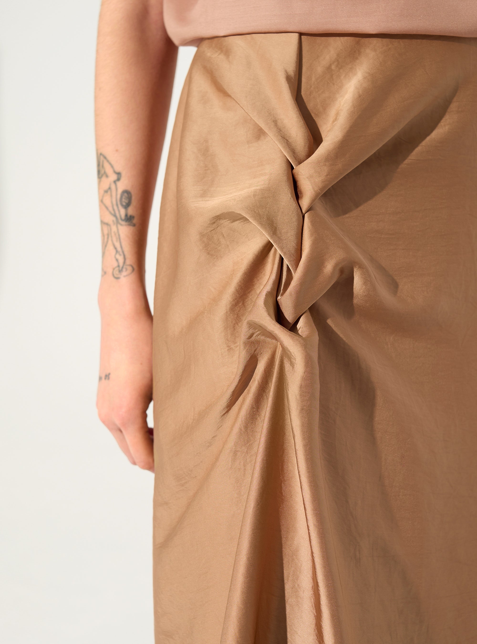 Pink satin skirt