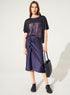 Purple satin skirt