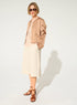 Pink pleated straight jacket