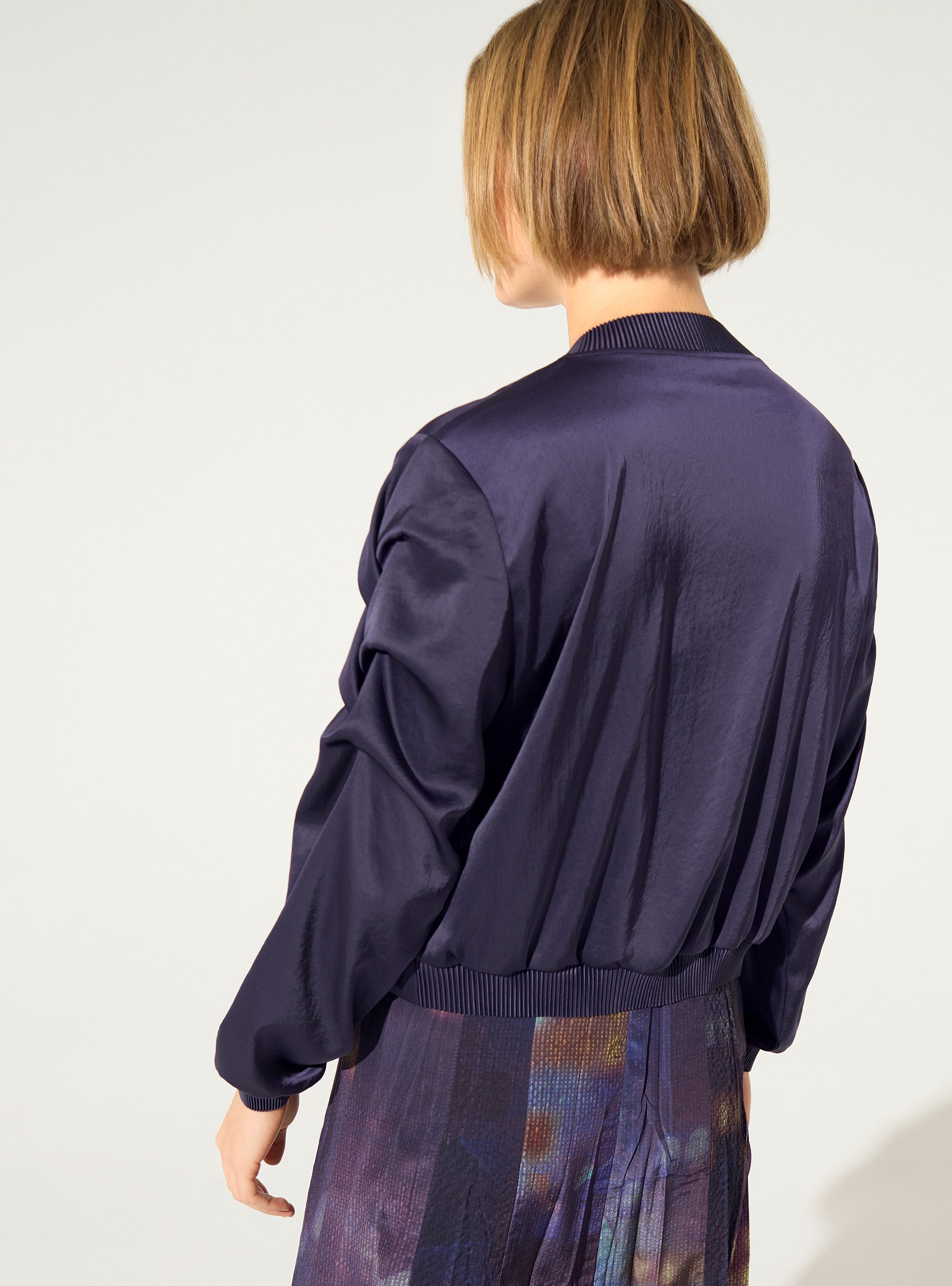 Purple pleated straight jacket