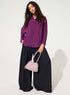 Oversized shirt in purple cupro