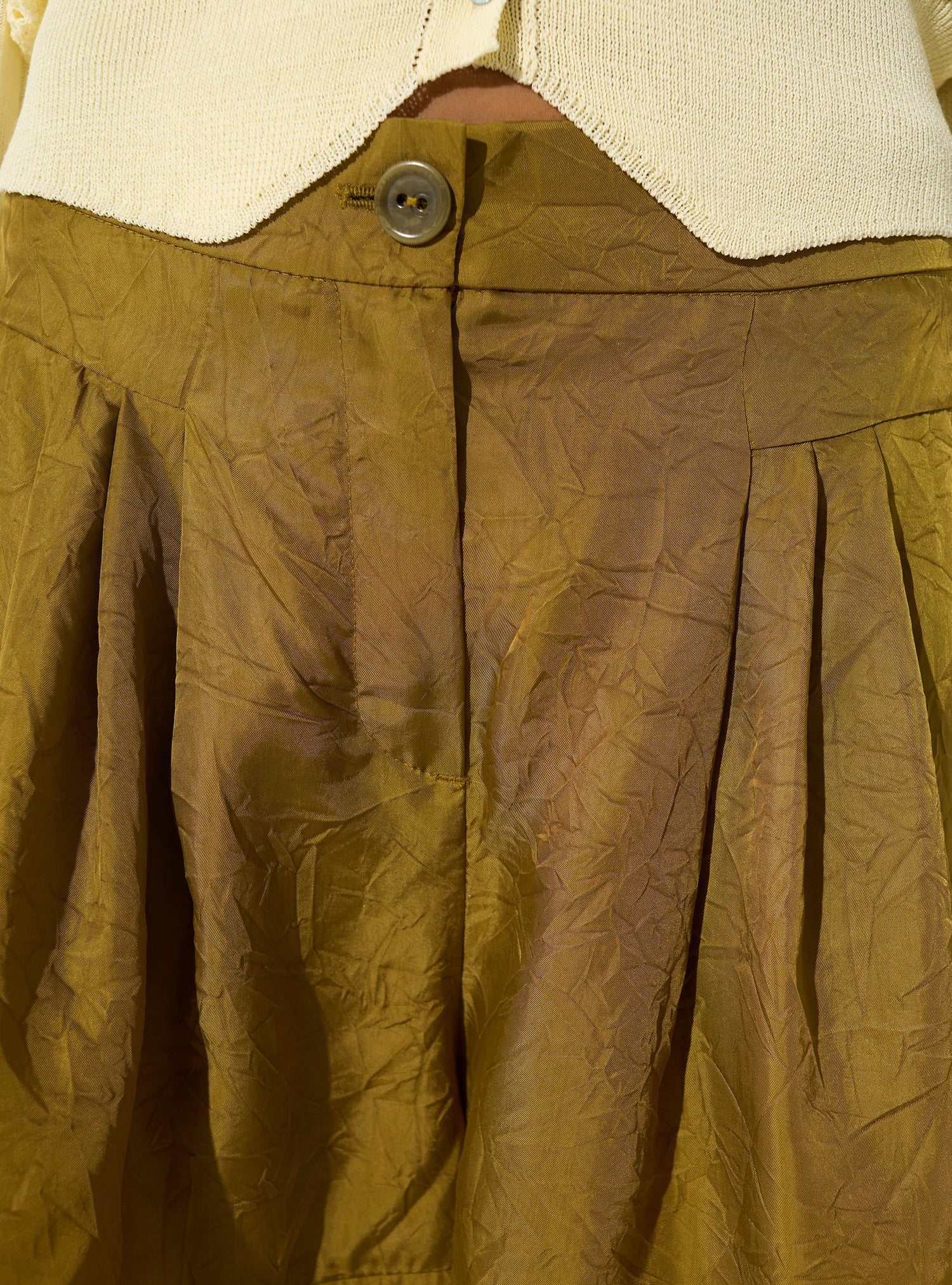 Bronze cupro shorts