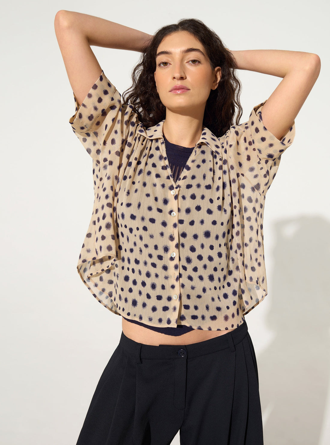 XXL oversized shirt with pink house print