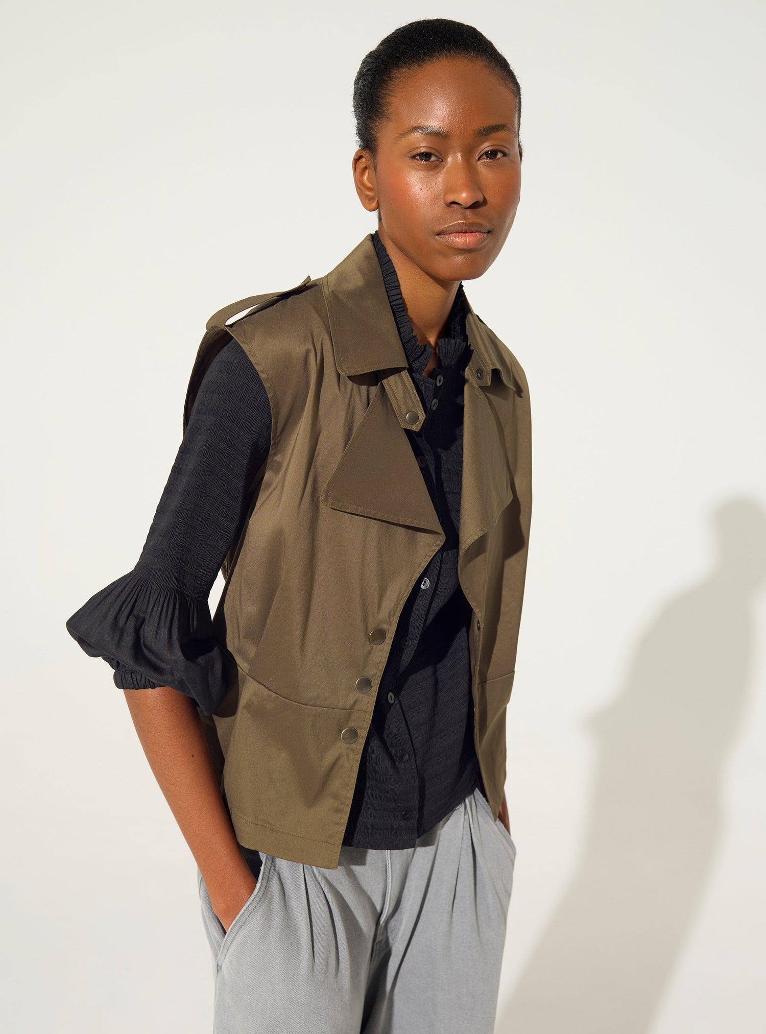 Khaki cotton shirt