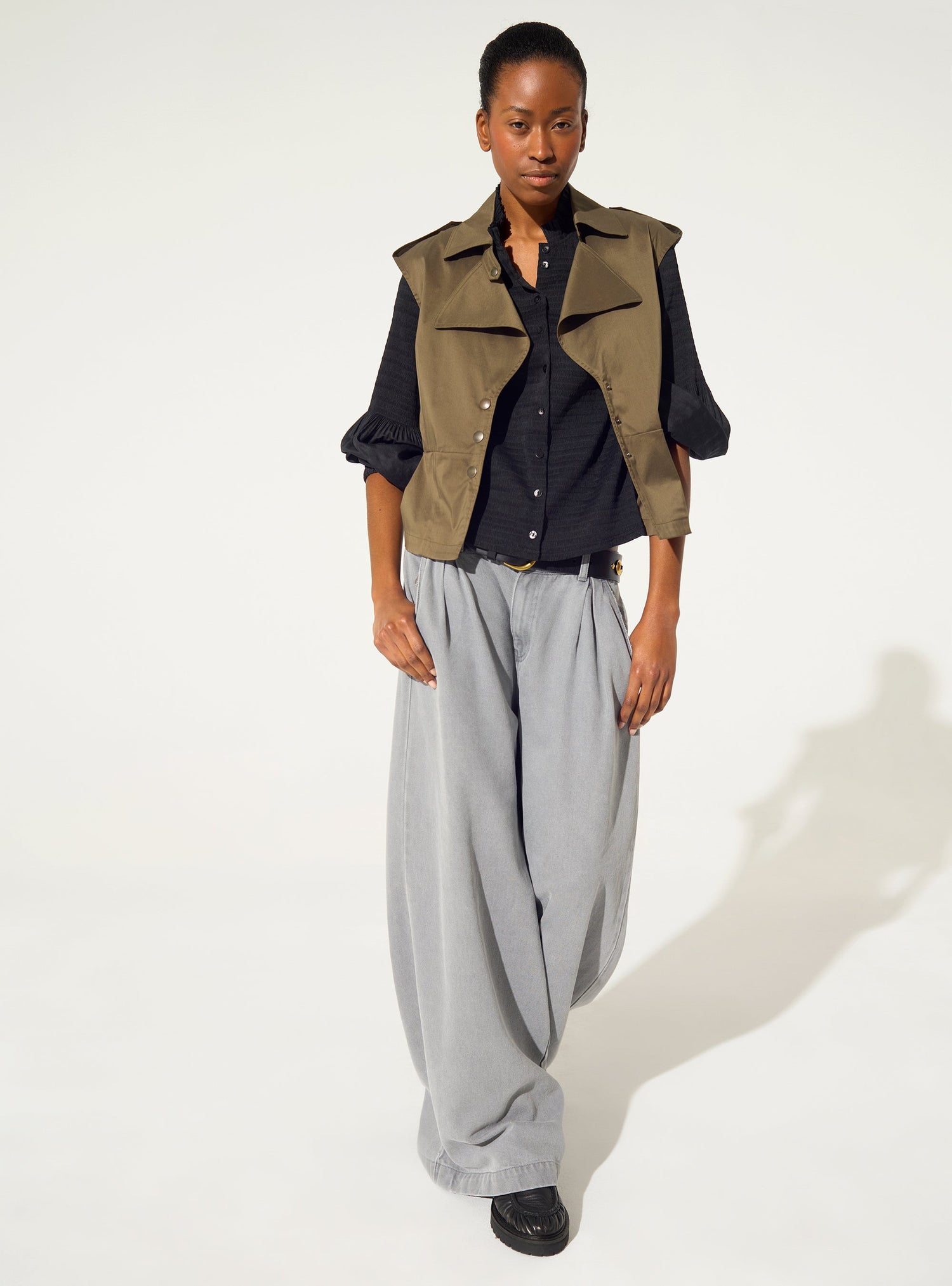 Khaki cotton shirt
