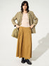 Brown cotton pleated skirt