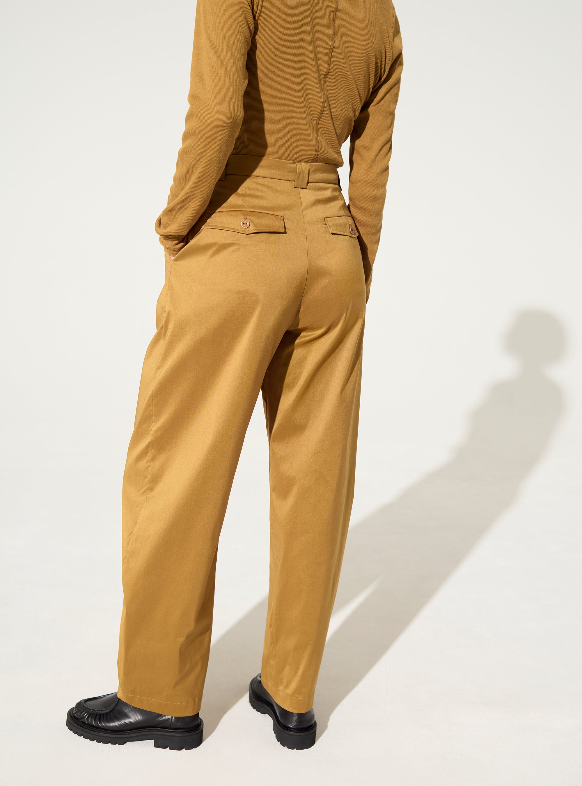 Brown cotton printed trousers