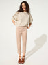 Pink cotton cropped pants